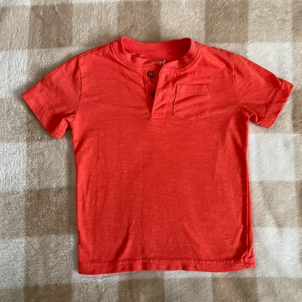 2T Jumping Beans Coral Orange button down tshirt